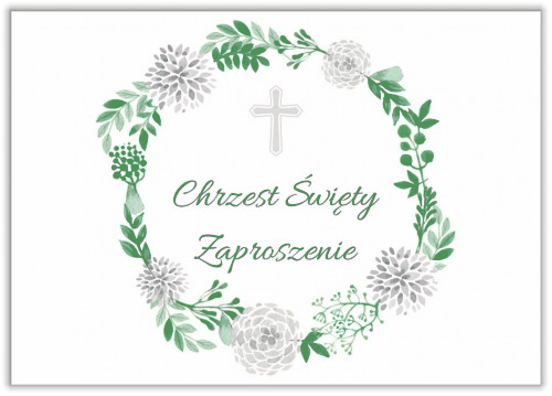 Etykieta zaproszenie Chrzest Święty